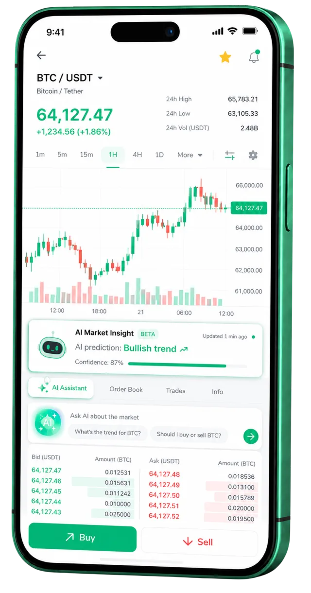 Aplicação móvel de trading Vigil Capitdivo a correr num smartphone